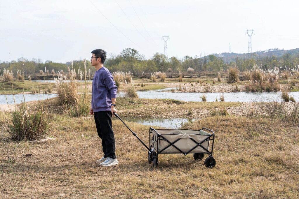 all-terrain steel mesh cart outdoor equipment